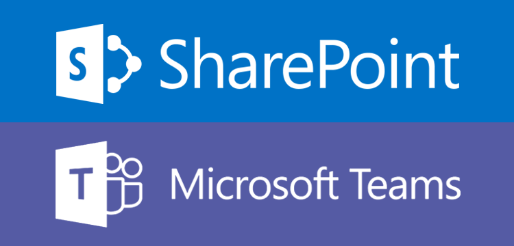 Microsoft Sharepoint and Teams logos