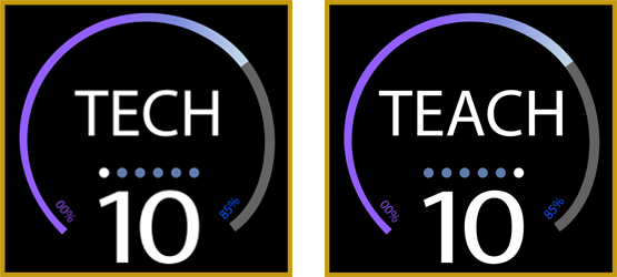 Tech in 10 and Teach in 10 graphics