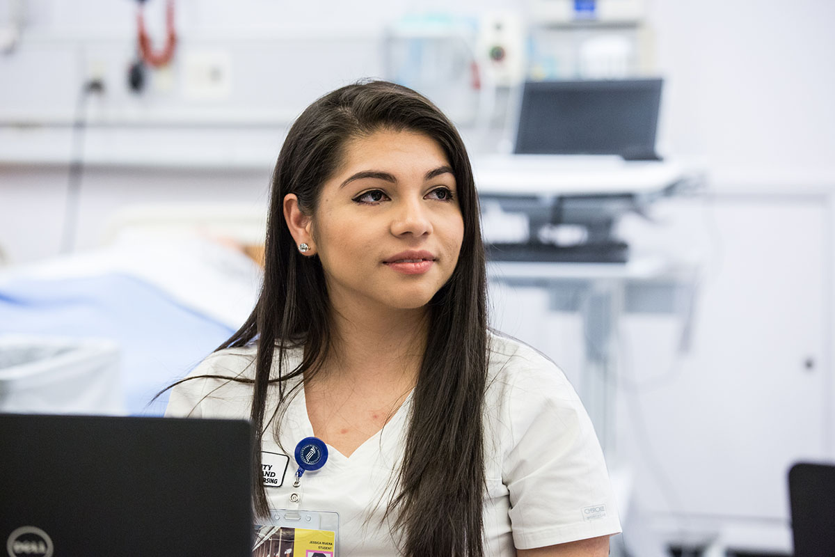 image of student at a computer