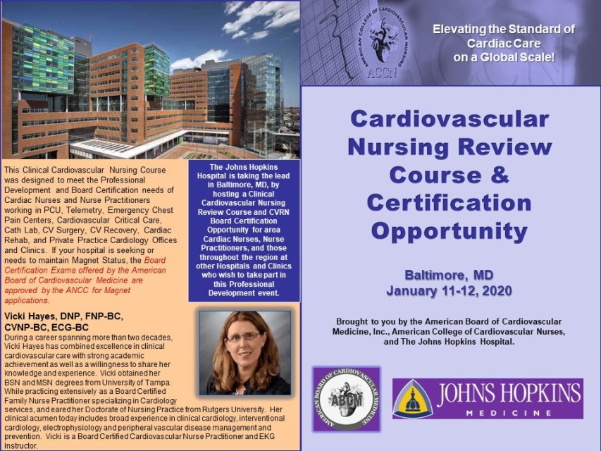 Cardiovascular Nursing Review Course and Certification Opportunity