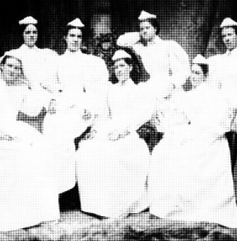 First Women of the University of Maryland, Baltimore with historic image of nurses