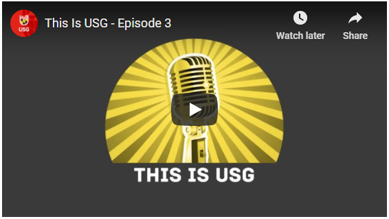 This is USG video podcast branding in YouTube screen capture