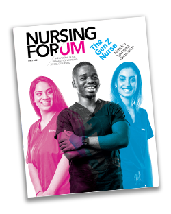 cover for fall 2021 issue of Nursing For/um magazine