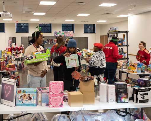 people shop through the Christmas Store at the Community Engagement Center