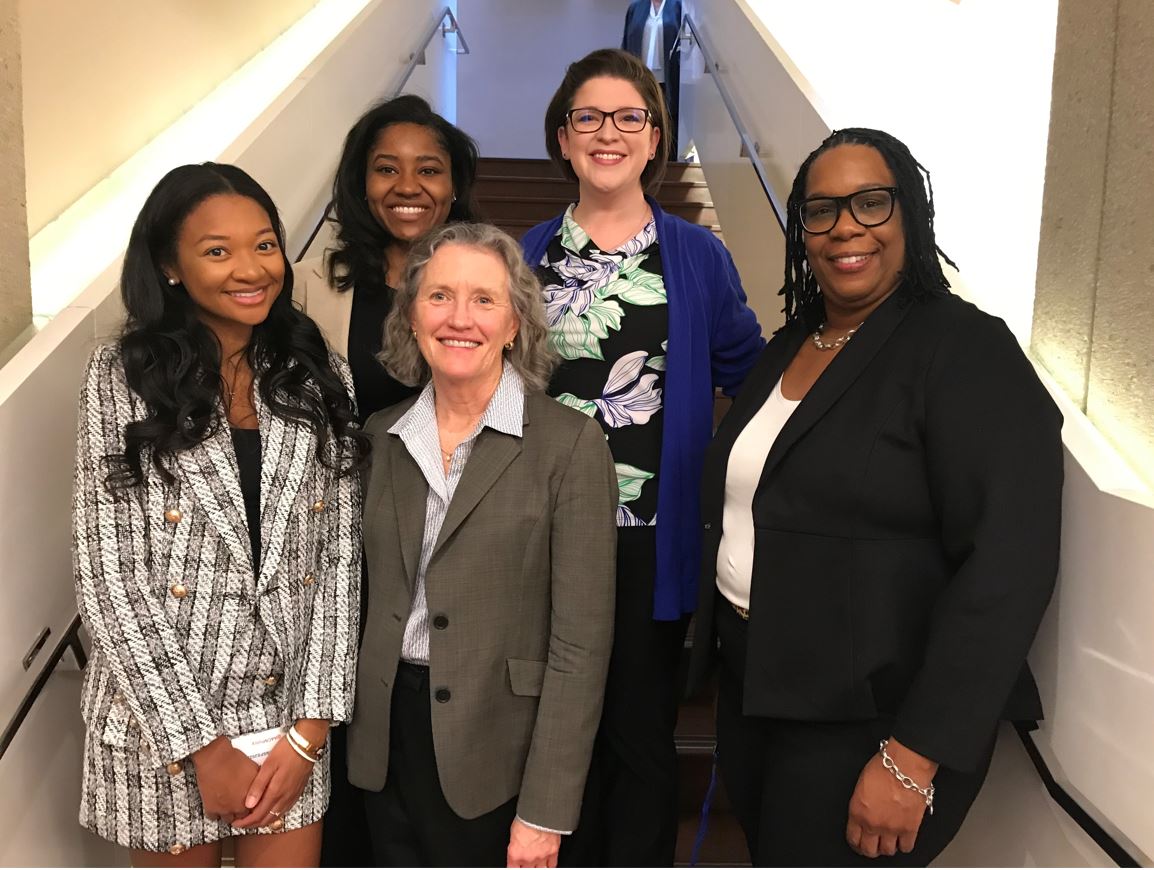 Pictured, bottom l to r: Forte, Jane Kirschling, PhD, RN, FAAN, the Bill and Joanne Conway Dean, and Ricks. Top, l to r: Price and Diggs.

