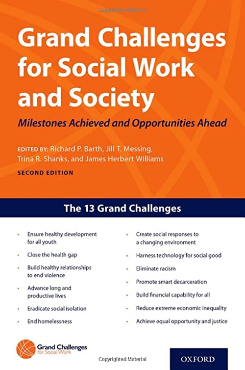 orange cover of  “Grand Challenges for Social Work and Society