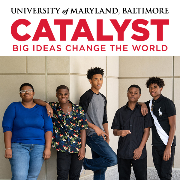 University of Maryland, Baltimore CATALYST magazine with group of UMB CURE Scholars