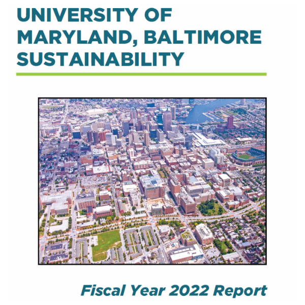 Cover of UMB's Fiscal Year 2022 Sustainability Impact Report