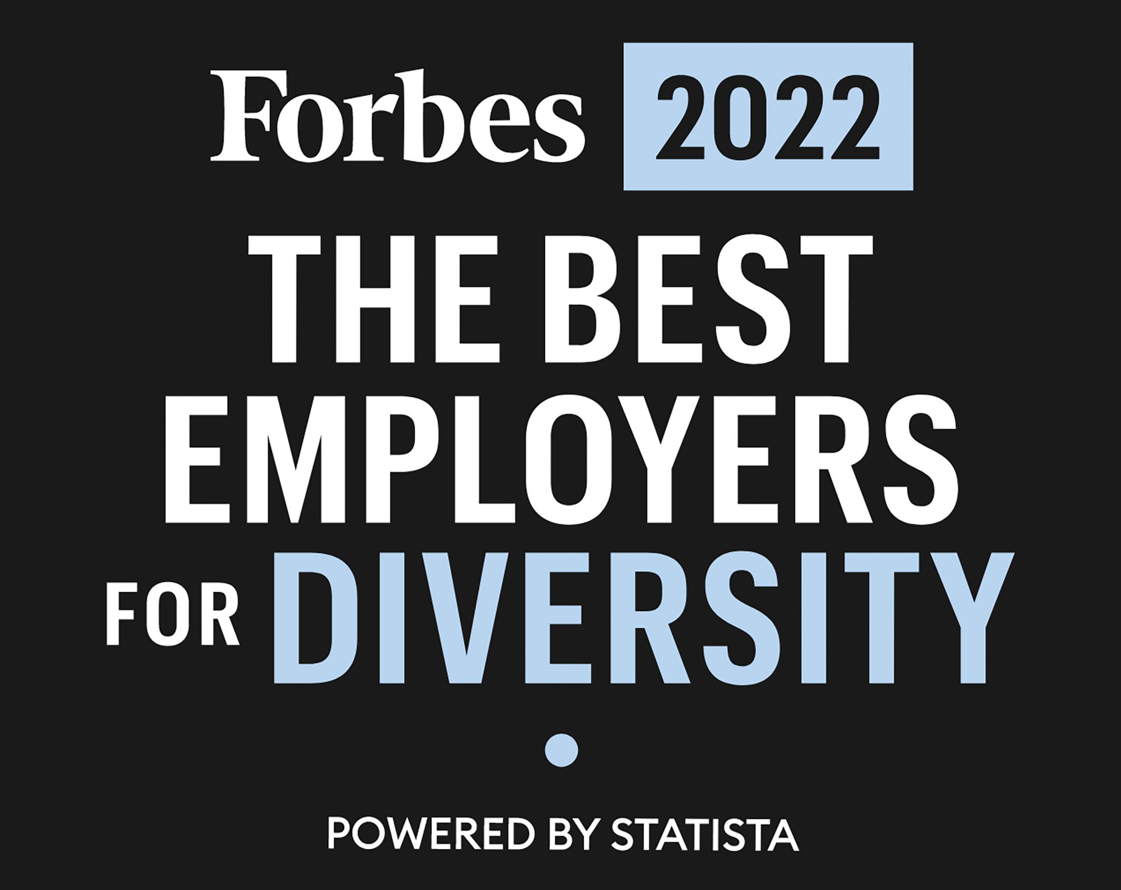 Forbes logo: 2022 The Best Employers for Diversity