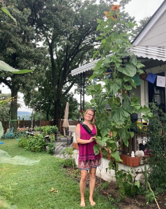 Casey Jackson in her garden