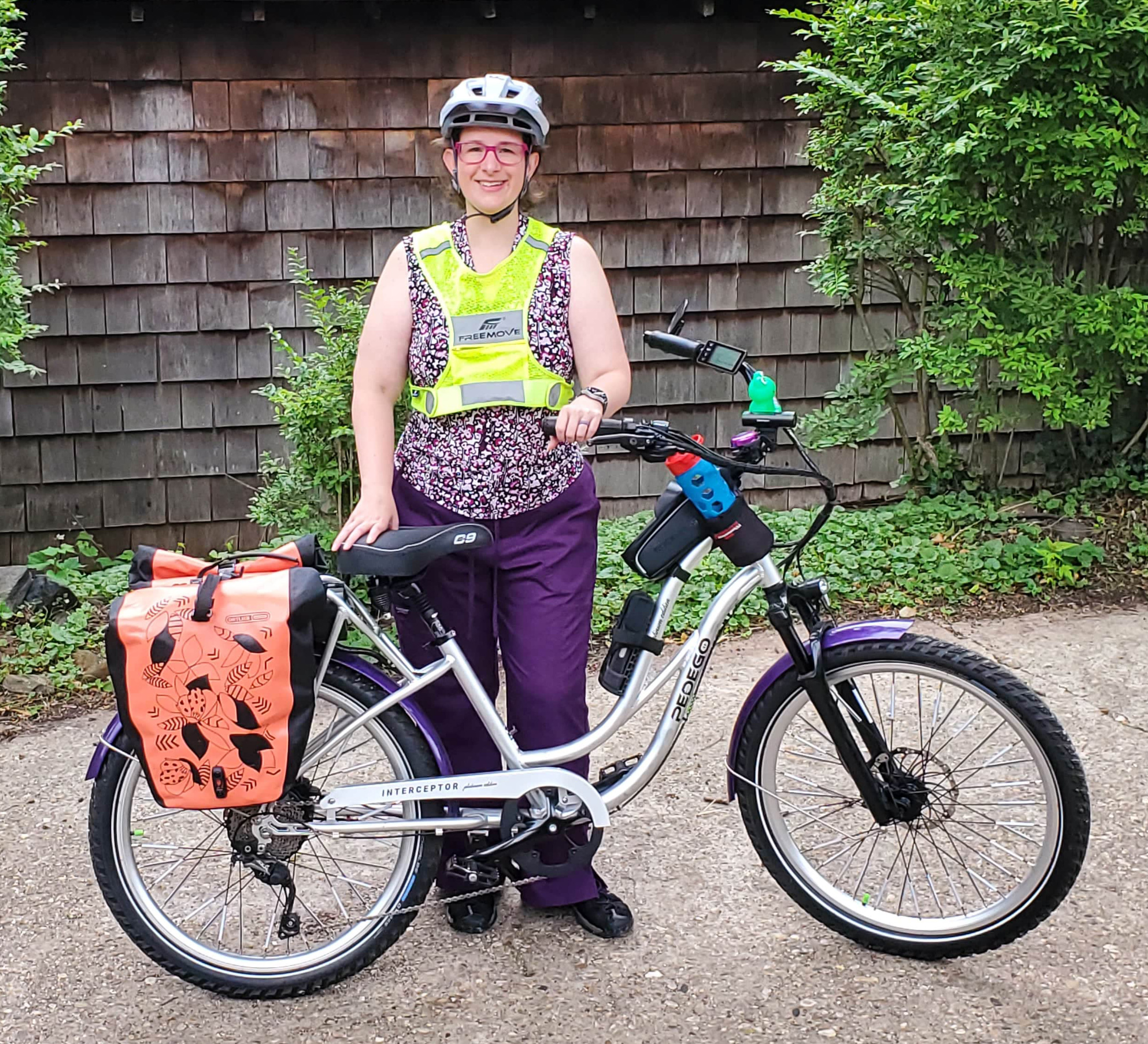 Laura Cathcart and her bike