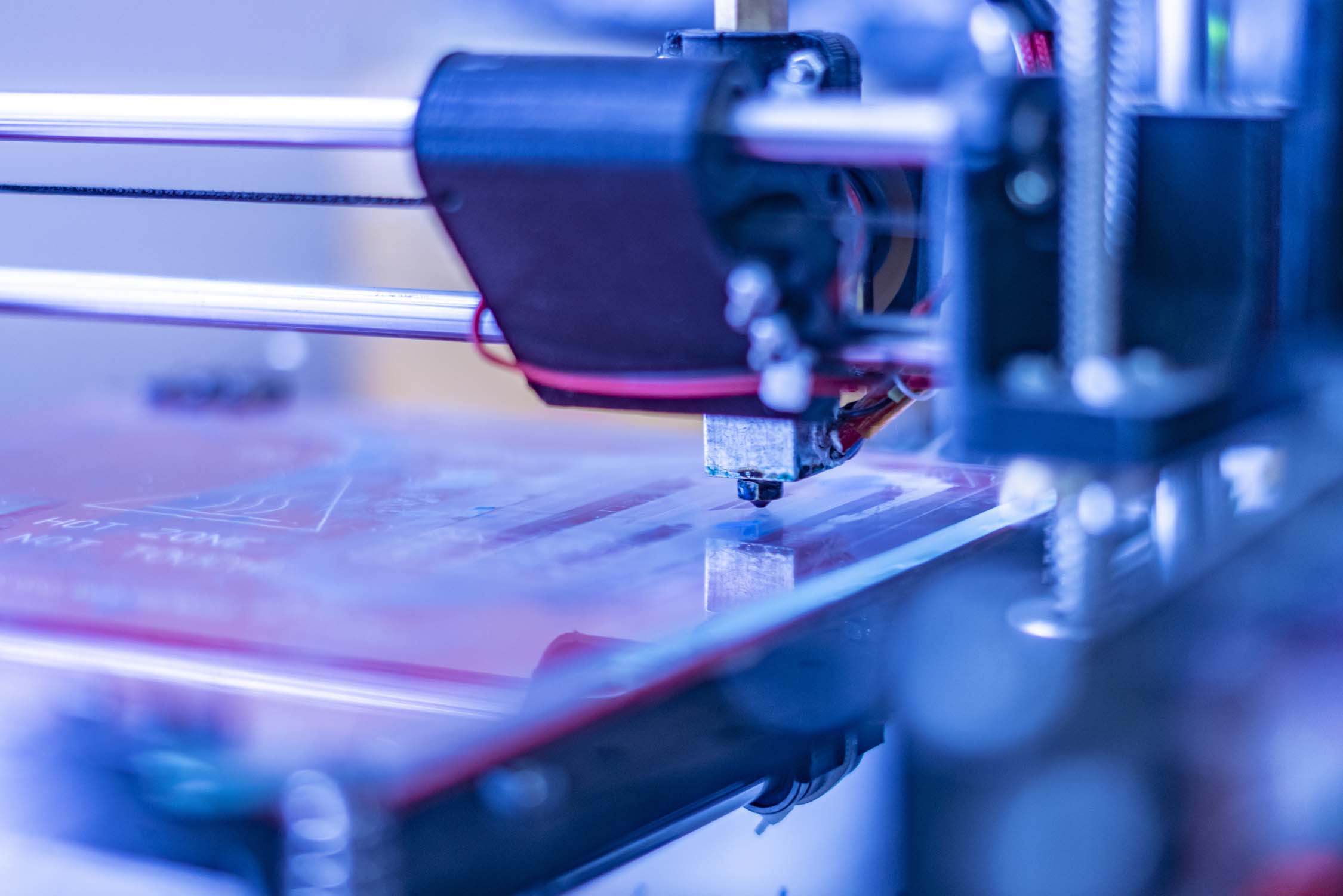 close up of a 3D printer printing