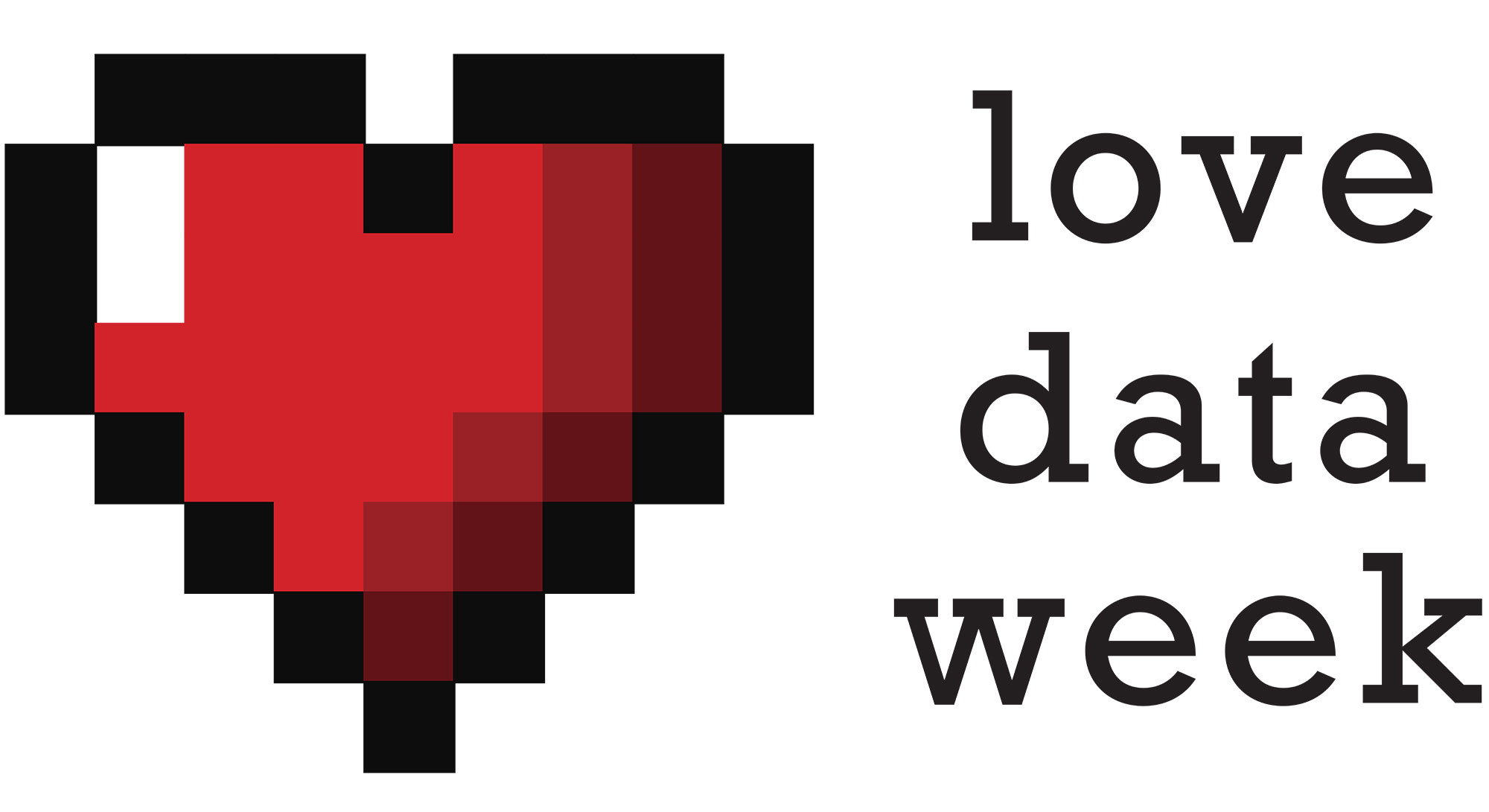 The words Love Data Week next to an 8bit heart