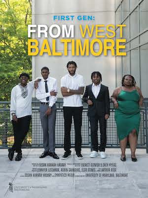 the five students with the words First Gen: From West Baltimore