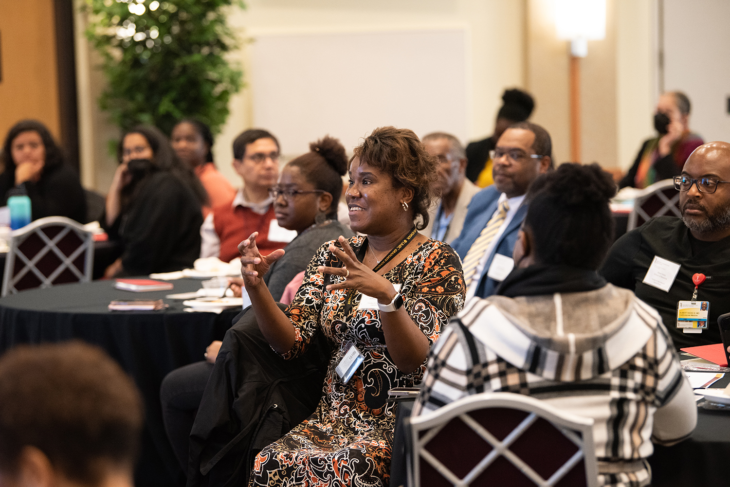 Laundette Jones, PhD, MPH, associate professor at the University of Maryland School of Medicine, speaks at the Faculty of Color Network launch event in late November.