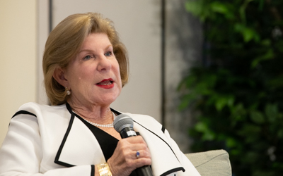 Nina Totenberg discussed the U.S. Supreme Court, her award-winning career, and her friendship with Ruth Bader Ginsburg during the President’s Panel on Politics and Policy on Feb. 14.