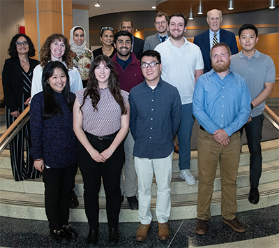 The 2023-24 Fellows made their final presentations in the UM BioPark to a group of UMB faculty, staff, biotech CEOs, and Dr. Jarrell.