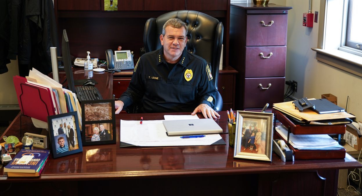 Chief Leone sits at his desk