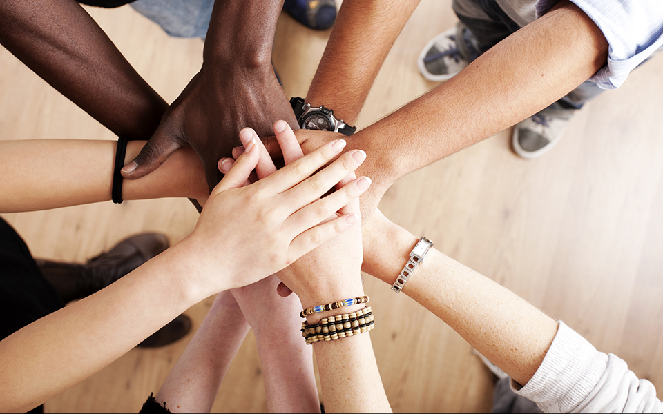 diverse group of hands 