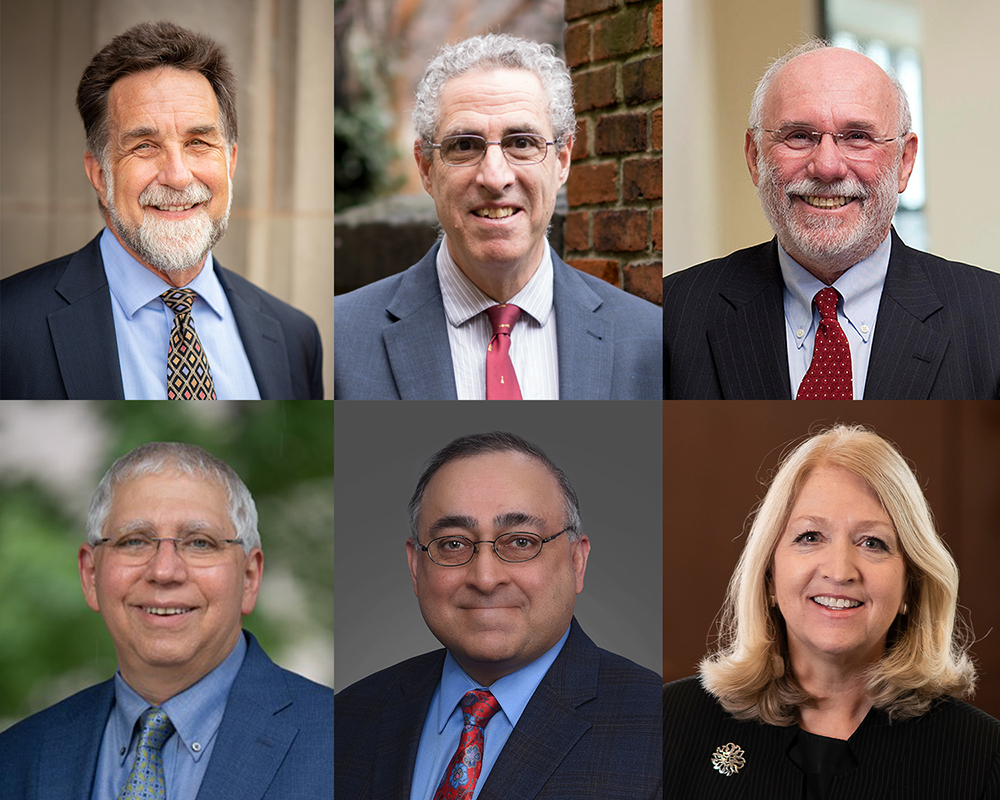 Photo: Top row, from left: Richard Barth, Mark Graber, Myron Levine. Bottom row, from left: Jay Magaziner, Amal Mattu, Paula Monopoli