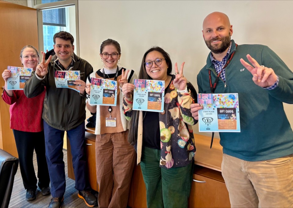 Left to right: Sheryl Garnicki, Jason Goodman, Meredith DiIola, Angela Ober, Tim Rucinski