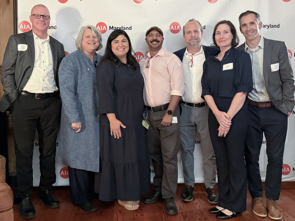 Photo: Michael Dougherty, Judy Postmus, Anna Borgerding, Justin Hanna, Rob Voss, Sara Ridenour, and David Rariden. Courtesy AIA Maryland