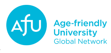 Age-Friendly University Global Network logo, featuring the white letters “AFU” inside a turquoise circle beside the words “Age-friendly University Global Network” in turquoise.