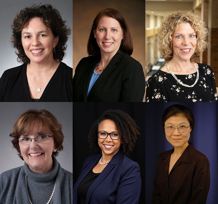 Headshots of Susan Bindon, Lynn Marie Elizabeth Bullock, Lori Edwards, Linda J Hickman, Danielle McCamey, Eun-Shim Nahm