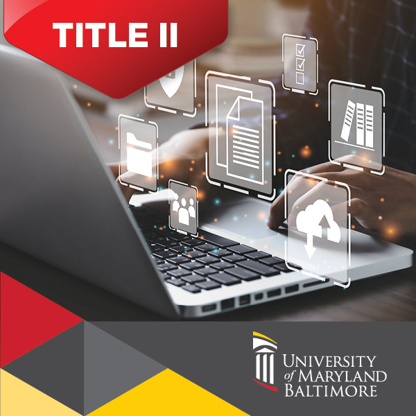 Title II with fingers typing on a keyboard