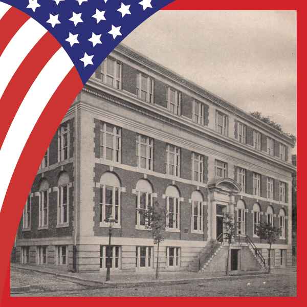 UMB Celebrates America at 250. photo of School of Pharmacy from the 1900s