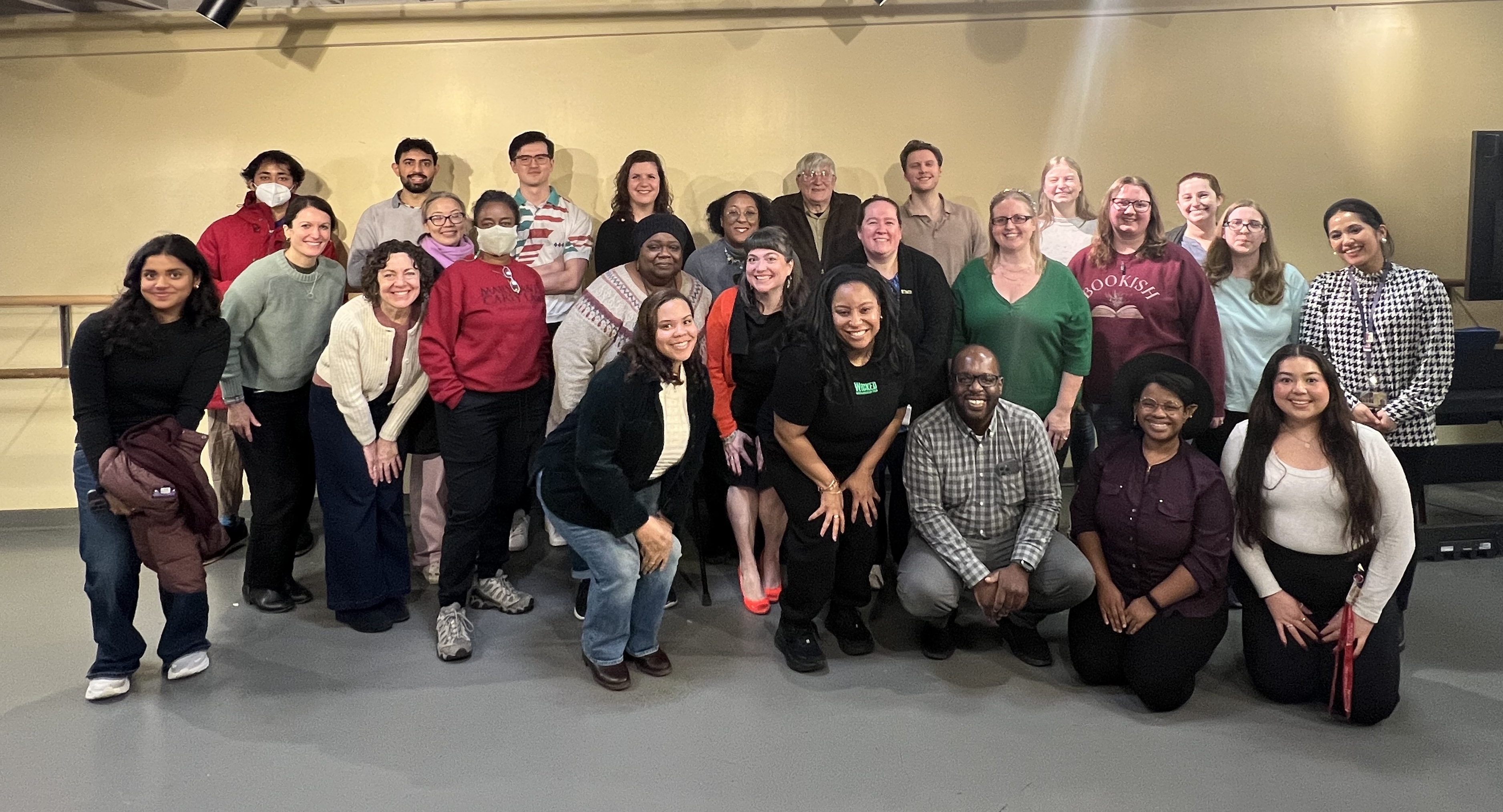 UMB staff, faculty and students at the Broadway event with Melissa Victor