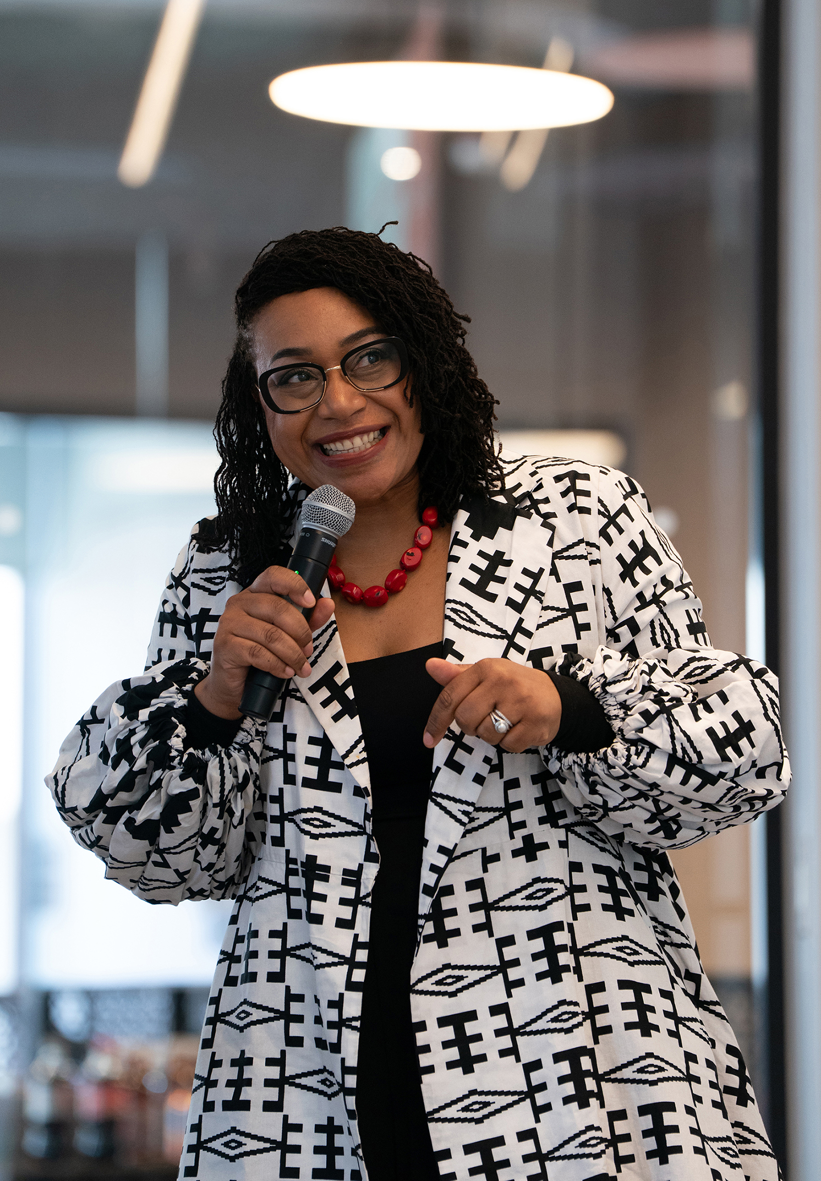 Rhea Roper Nedd speaks at the Values in Action Speaker Series event on March 9, 2026.