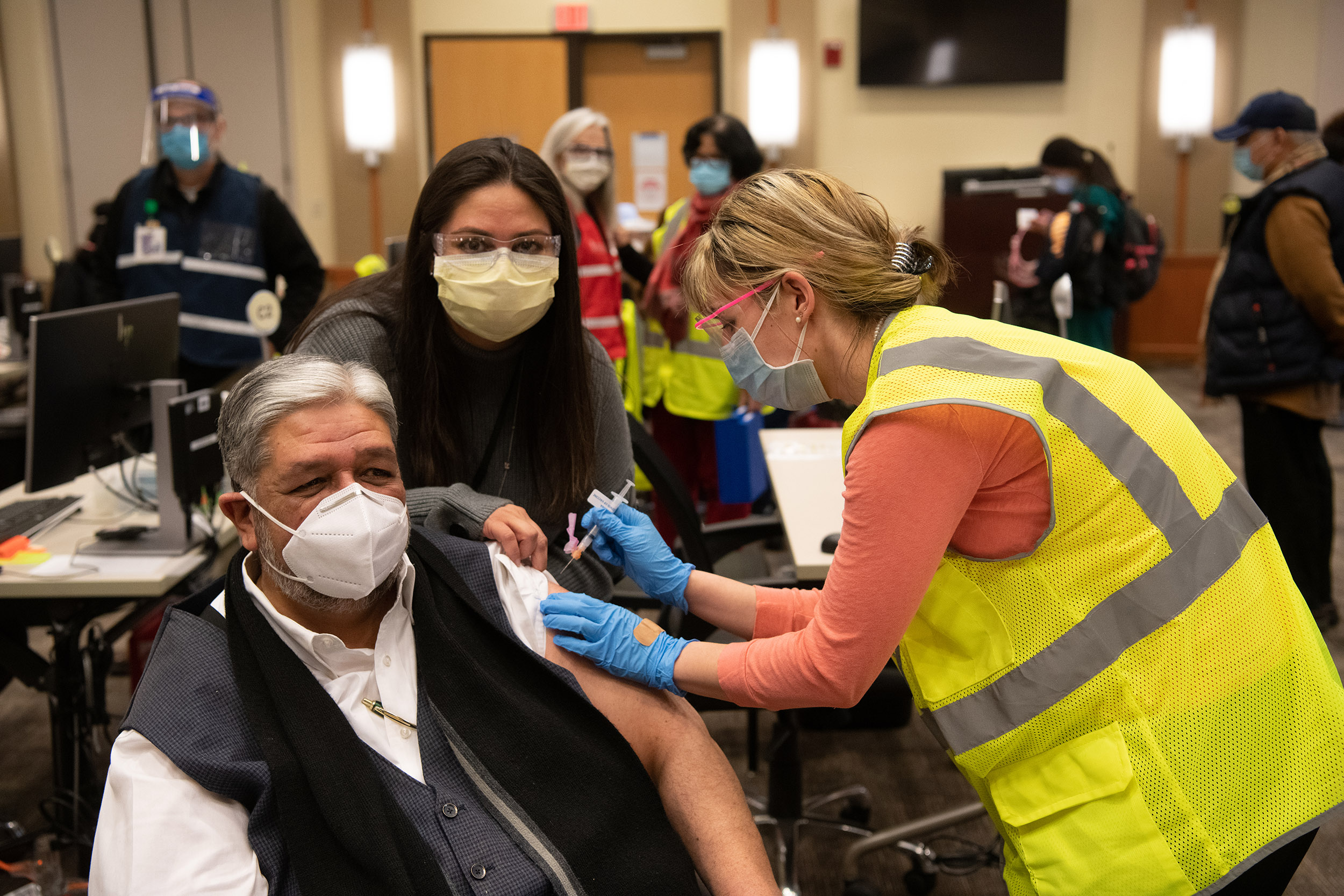 Man getting vaccinated