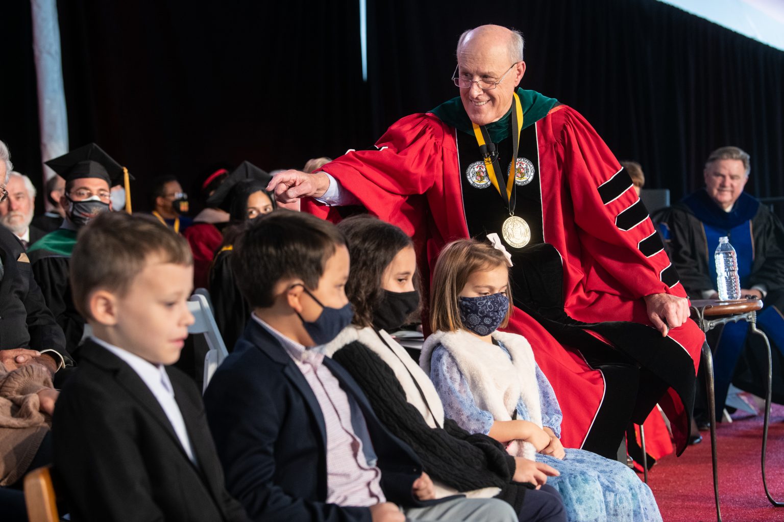 President Jarrell with his grandchildren during his inauguration