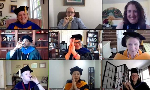 Faculty of the University of Maryland School of Nursing celebrate this year's graduating class during a virtual ceremony.

