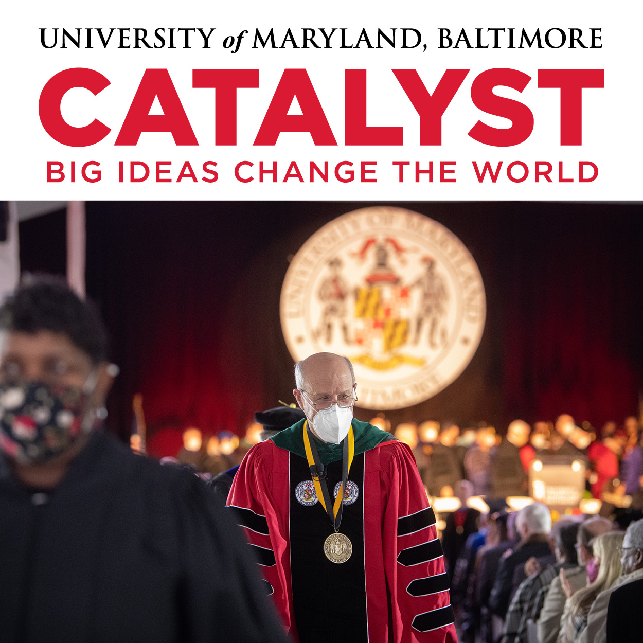 Catalyst logo with photo of President Jarrell