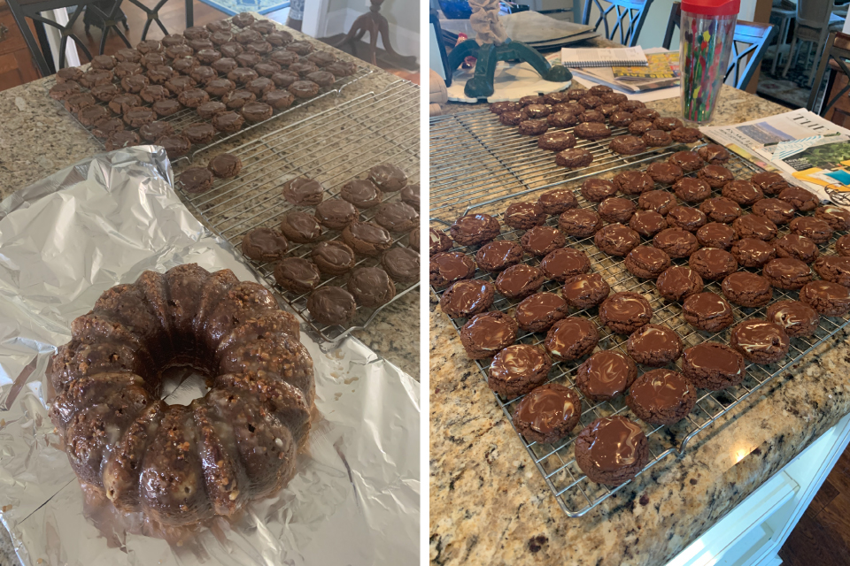 Photos of the Irish Cream Bundt Cake and cookies baked by Colleen.