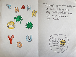 thank you card made by child