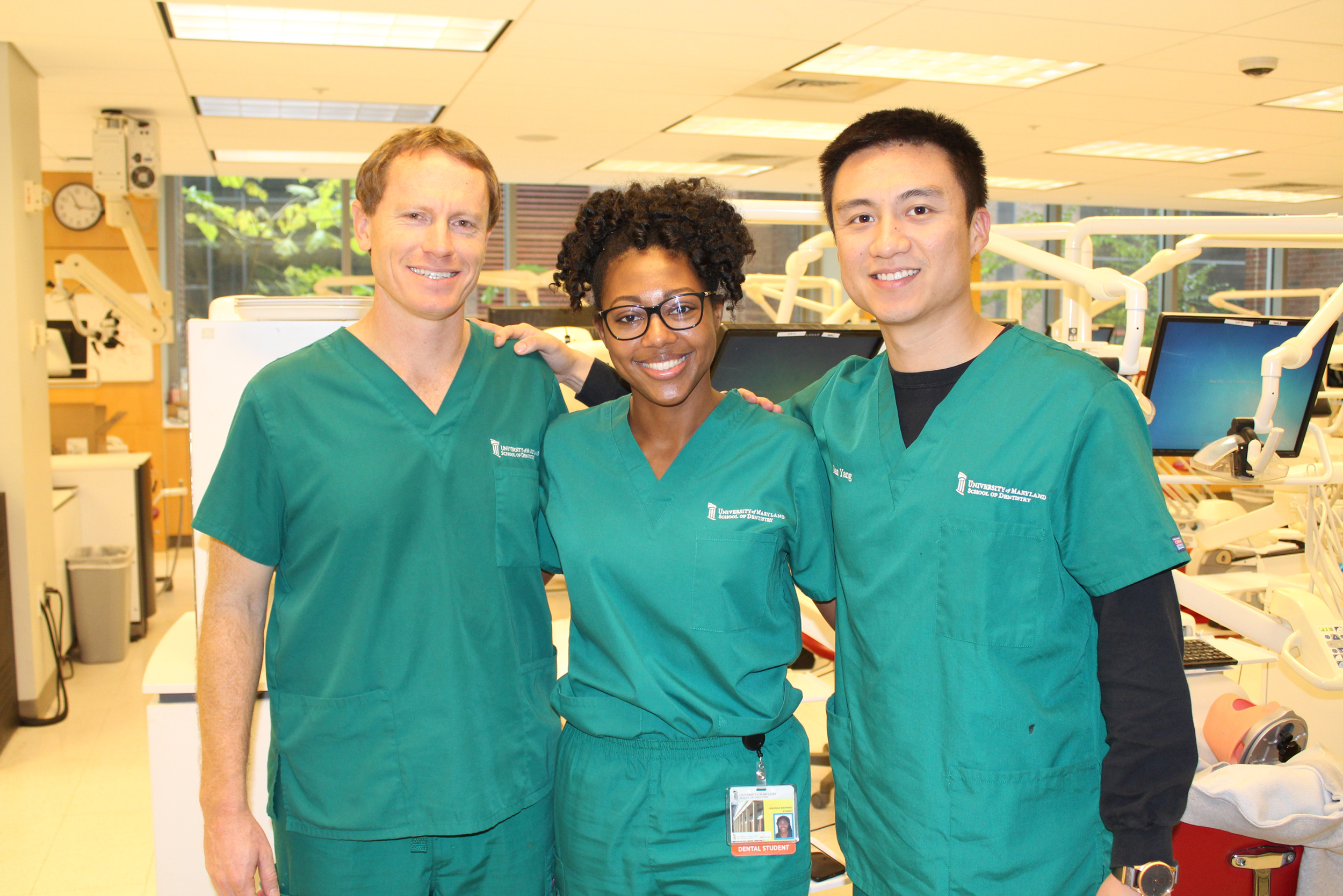 UMSOD second-year students Benjamin Horn, LaShonda Shepherd, and Dan Yang 