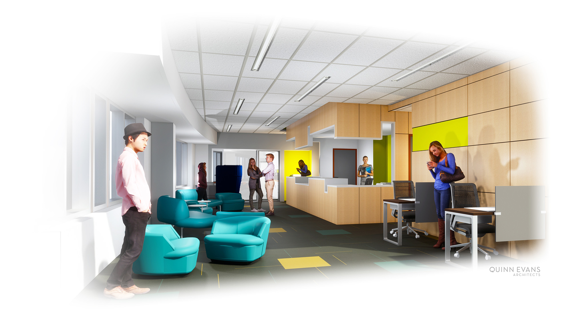 Artist's rendering of Student Counseling Center lobby