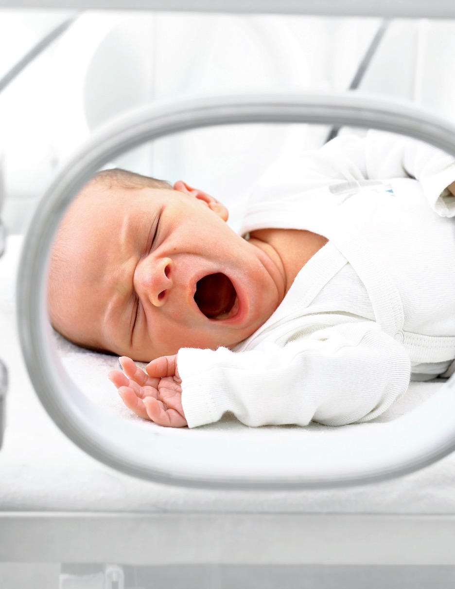 Baby in incubator