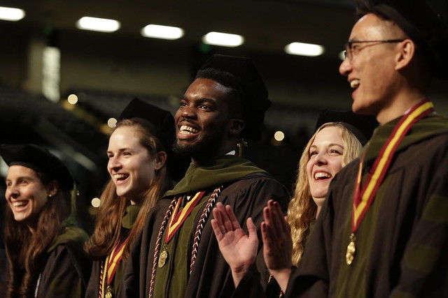 Students celebrating at commencement