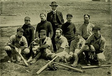 Players with the University of Maryland baseball team.