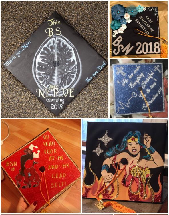 USG decorated graduation mortar boards