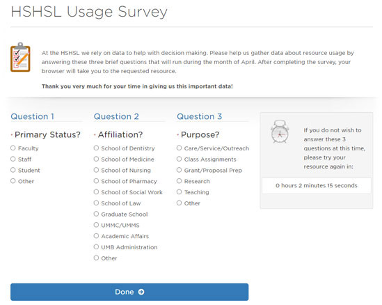 HSHSL April Survey
