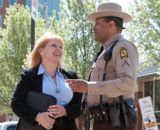 Police officer and citizen