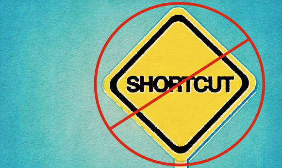 No shortcuts sign