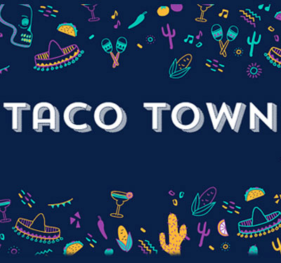 Bubble-Letter Logo for Taco Town Baltimore
