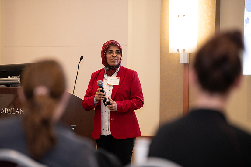 Fatime Naqvi speaks at the CHHS symposium.