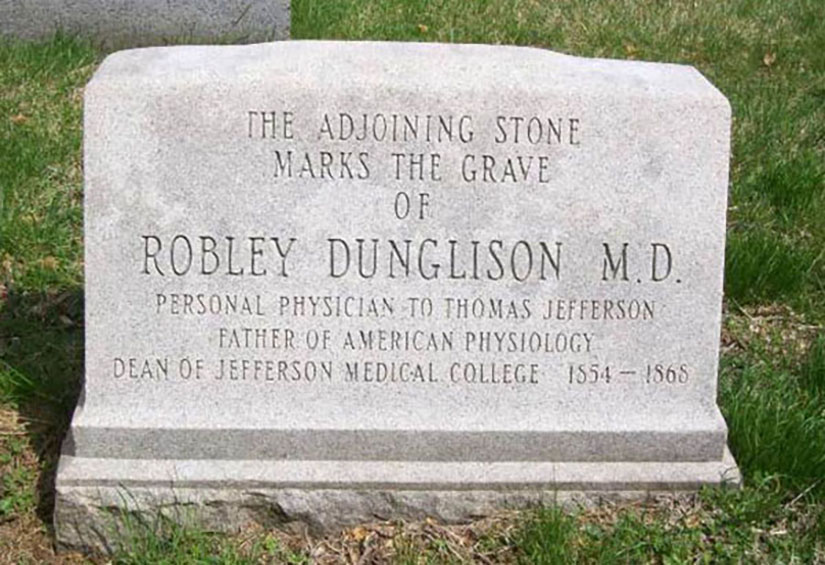 Robley Dunglison grave marker